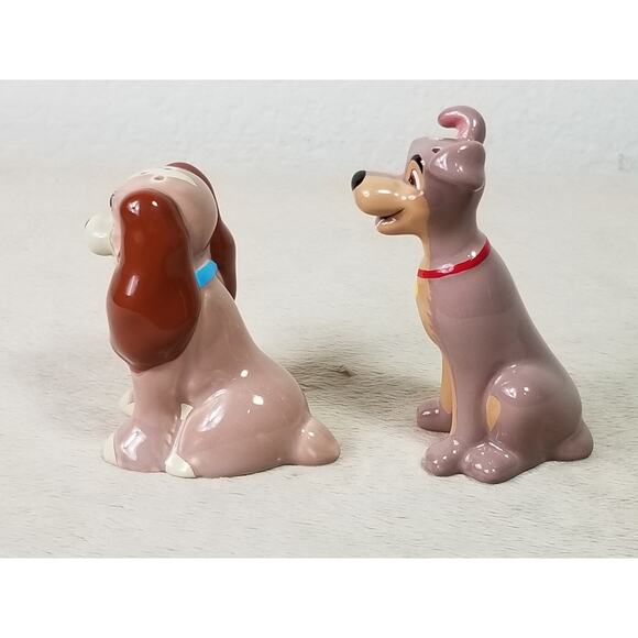 Disney Lady & The Tramp Salt & Pepper Shaker Set Ceramic Vintage Great Condition - Picture 5 of 13
